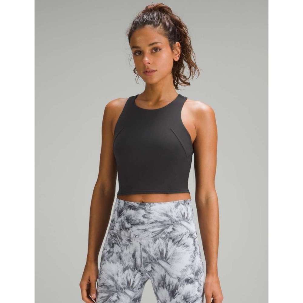 NEW Lululemon Wunder Train Racerback Tank Top Size 4 Black Everlux Crop Bra
